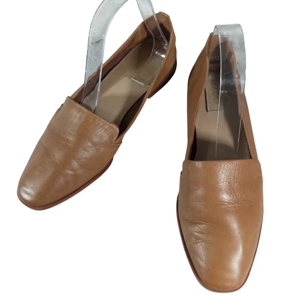 ALDO! PECAN BROWN GENUINE LEATHER NIPPED TOE, FLEX SOLE, PADDED FLATS! SZ 8.5M